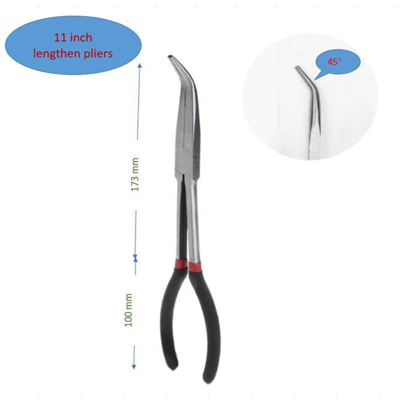 

1 Набор 16-дюймовые плоскогубцы с удлиненными губками, механические ручные инструменты, изогнутые под углом 25 / 45 градусов рыболовные плоскогубцы, захват из углеродистой стали