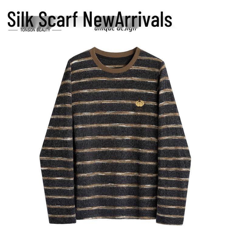 Women s Striped Color-Block Long-Sleeve T-Shirt M