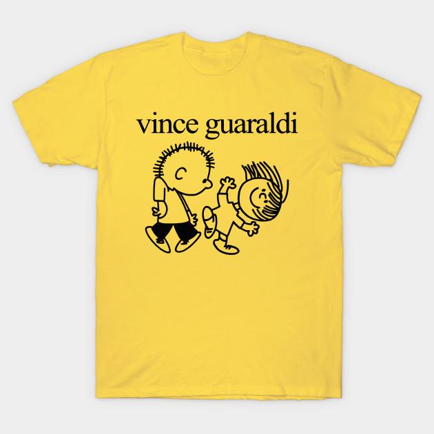

Men Black Print T-shirt Vince Guaraldi No-Cut Transfer Paper Print Cotton Tshirt M жовтий