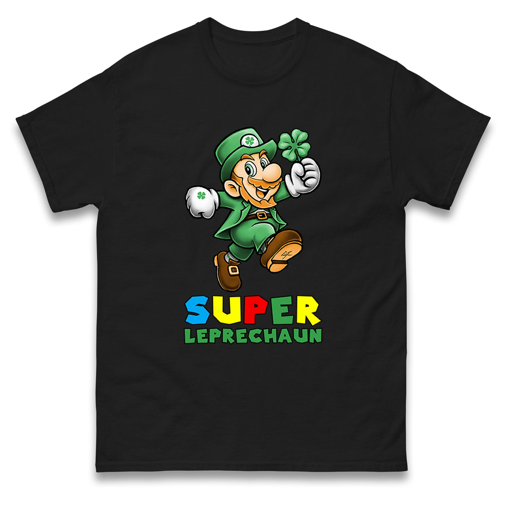Super Leprechaun St. Patrick s Day Mens T Shirt Womens Tops Tees 3XL