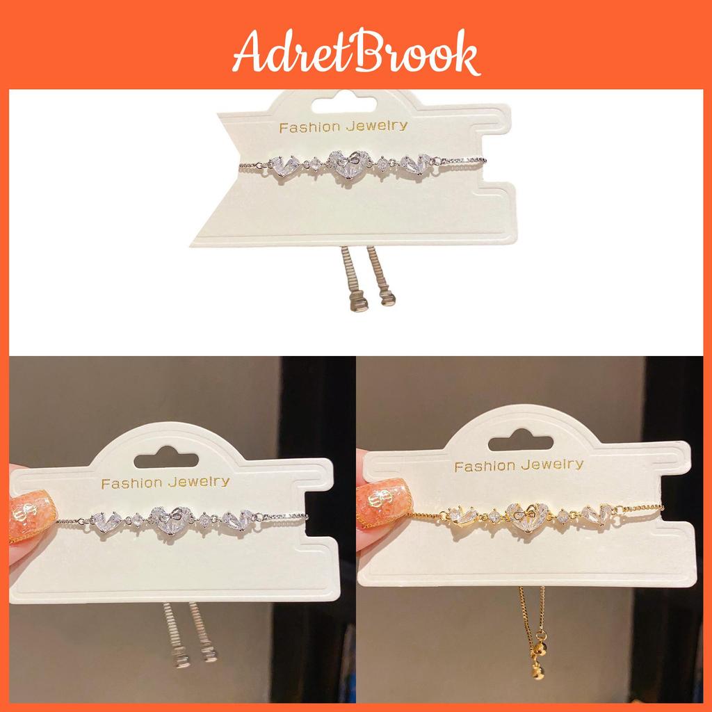 Vintage Heart Shape Jewelry Bracelet With Zirconium Plating For Women Gift Giving