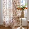 1 Plane Boho Cotton Linen Floral Short Curtain Tassel Trim Rod Pocket Cafe Curtain Kitchen Small Window Semi Blackout Bay Window Farmhouse Decor