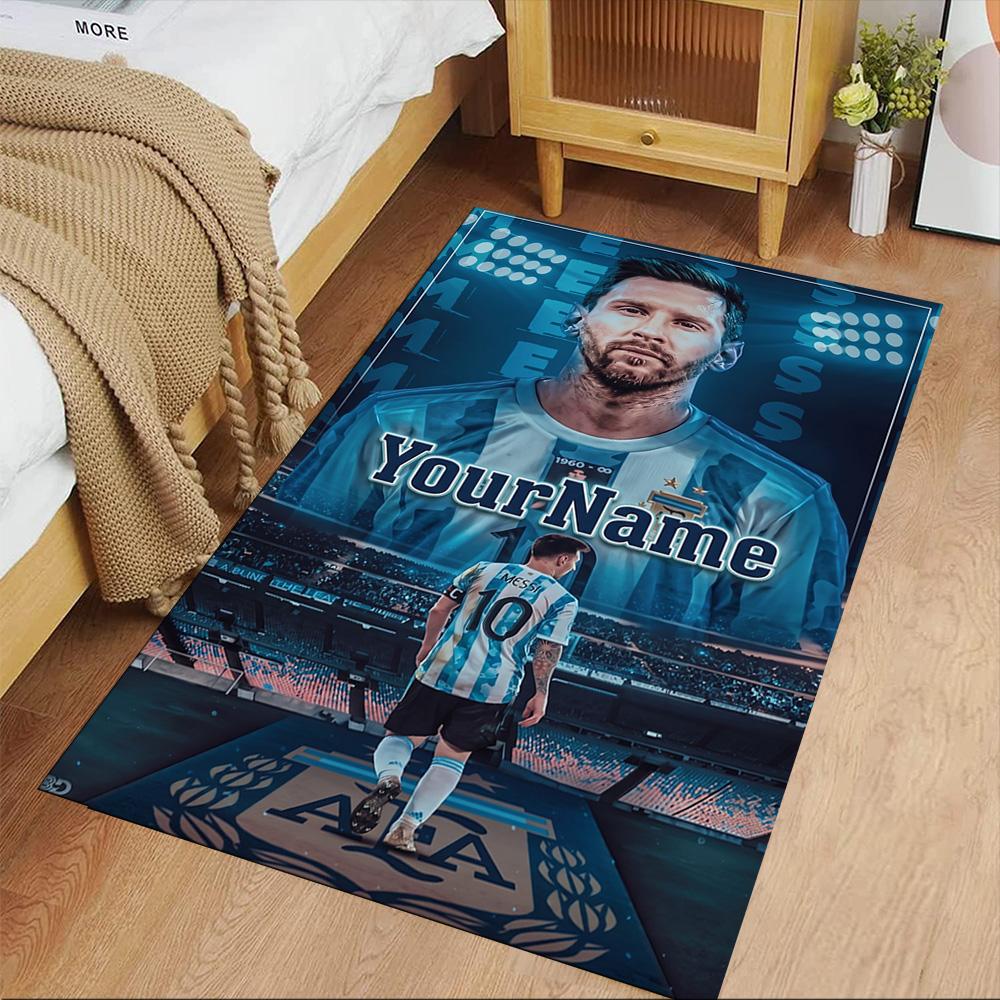 Messi Customize Text Carpet Perfect for Dining Room Outdoor Bedrooms Entryway Antislip Carpet Office home decor Wedding Party Gift