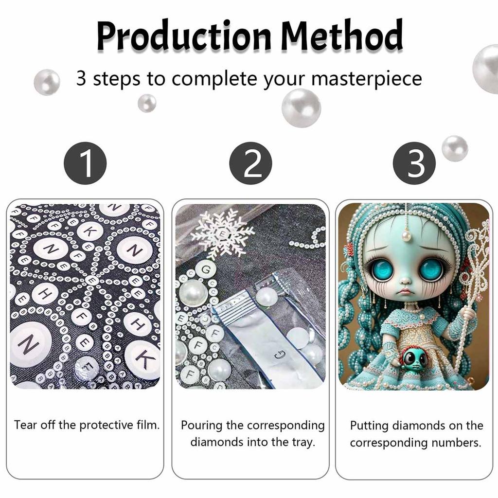 Halloween Pearl Painting Set 5D DIY Pearl Art Home Bedroom Wall Decor Handmade Gift Elegant Teal Mermaid Girl Bead Craft Decor
