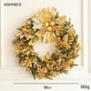 50CM Christmas Wreath with Bow and Vine Ornaments for Door Decoration