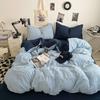 Washed Cotton Bedding Set Solid Color Brushed Bed Sheets Dorm Home
