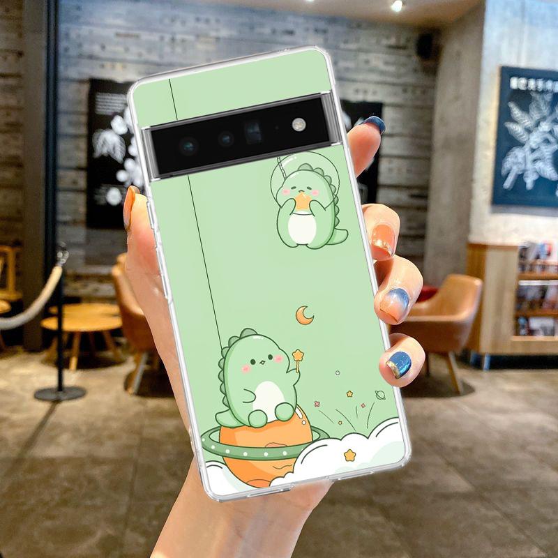 

Funny Cute Cartoon Dinosaur Phone Case Cover for Google Pixel 9 8 7 6 5 4 4XL Silicon 7A 6A 5A 4A 3A Pro XL 5G Transparent Shell Pixel 4A