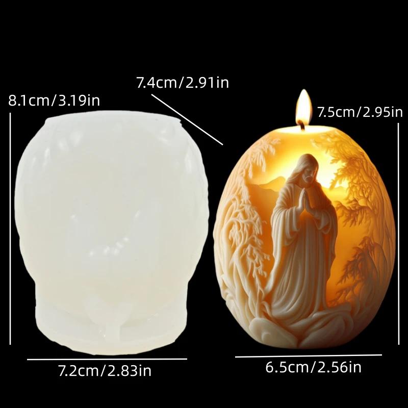 Niedliche Kaninchen Spielen Blumen Kerze Silikonform Ostereier Hase Gras Zylindrische Kerzenform Ostereier Harz Gipsformen