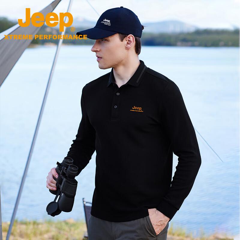 Jeep Men's Long Sleeve Polo T-Shirt