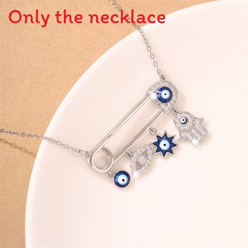 

Demon Eye Geometric Pendant Necklace With Epaperclip Design For Women And Men