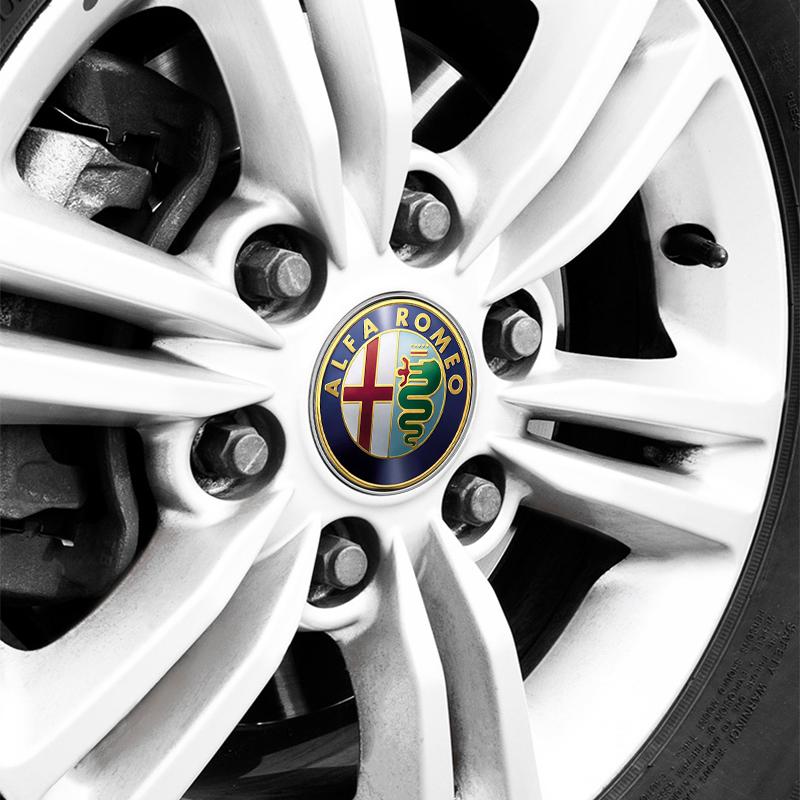 4pcs 60mm Car Wheel Center Hub Center Cap Rim Hub Dustproof Cover Emblemem for Alfa Romeo Giulia Stelvio Giulietta Spider GT 4C 8C Mito Brera