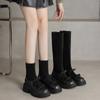 Thick-soled Heightening Socks Boots Women's British Style French Bow One-pedal Mary Jane Elastic Thin Boots