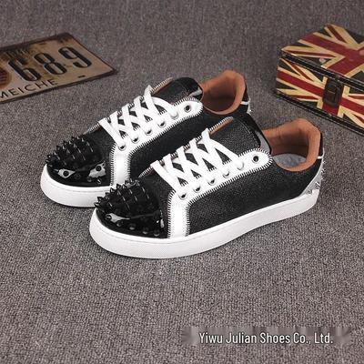 Spirited Young Men's 2025 Spring Red Bottom Luxury Skate Shoes with Studs - Trendy, Versatile Streetwear