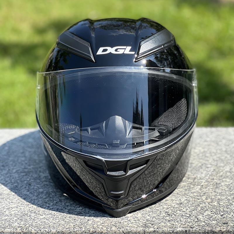 Men and Women Riding Big Spoiler Motorcycle Helmet Full Face Motorcycle Helmet Casco Casque DGL Original Bright Black Helmet S