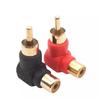 4Pcs Gold-Plated RCA Plug 90 Degree Right Angle Male Female Elbow Connector for Audio Video Adapter