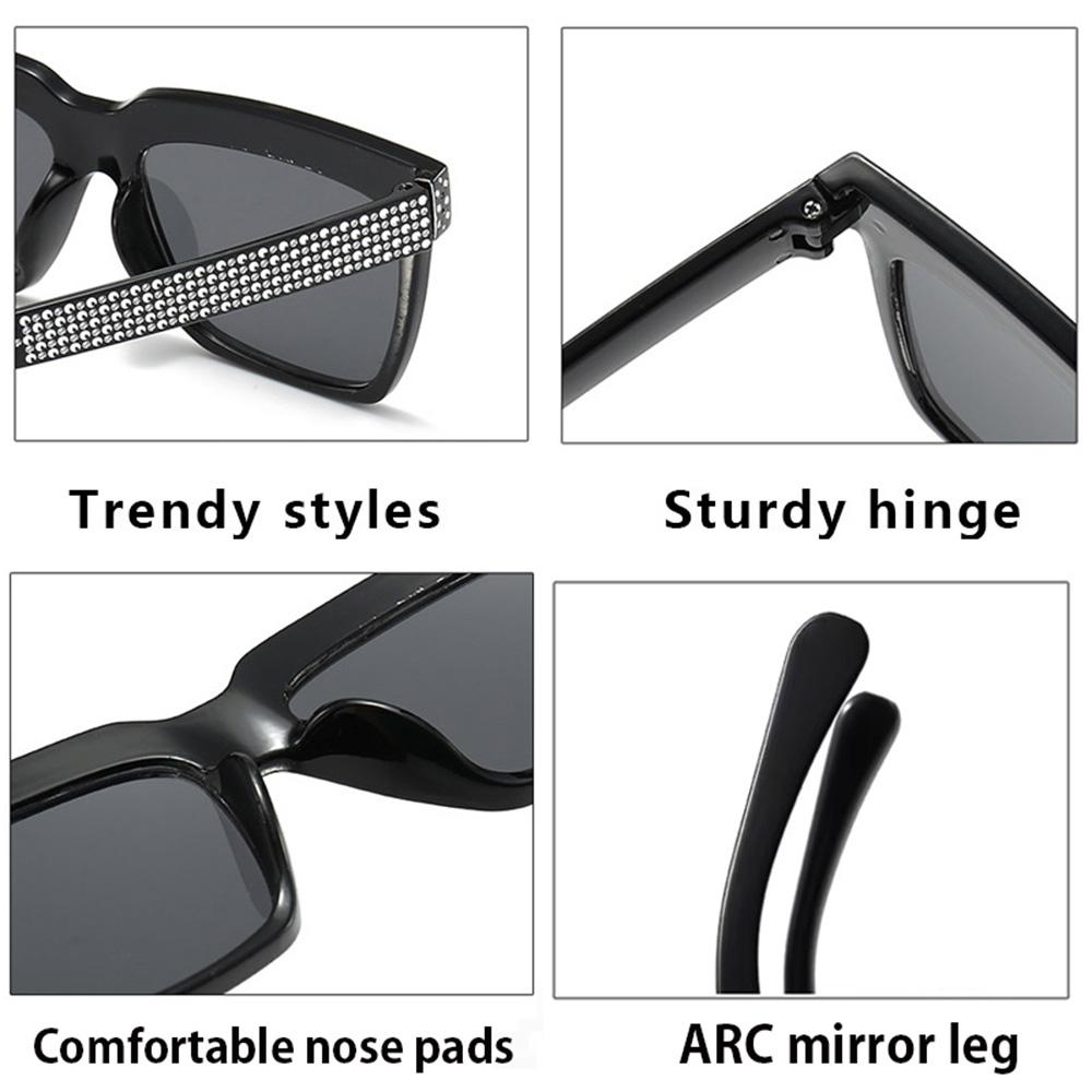 Luxury Crystal Diamond Sunglasses Women Unique Square Fashion Sun Glasses Full Frame High Quality Durable Eyewear Goggles UV400