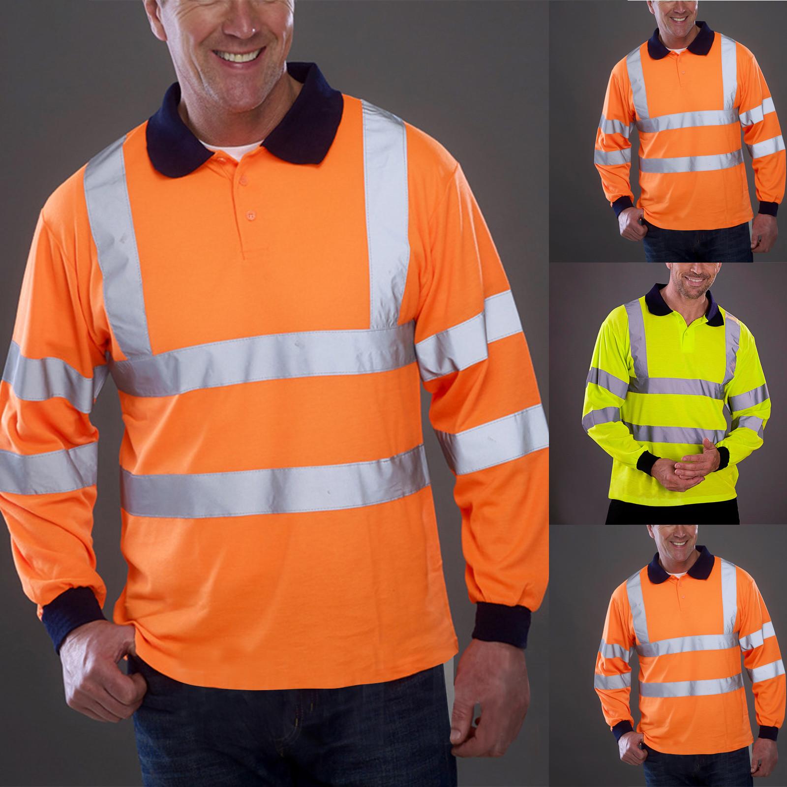 

Осенняя светоотражающая рубашка поло с длинными рукавами, экологическая санитария, мужская рубашка поло