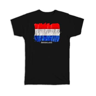 Gift T-Shirt : Netherlands Flag Europe Travel Expat Country Watercolor
