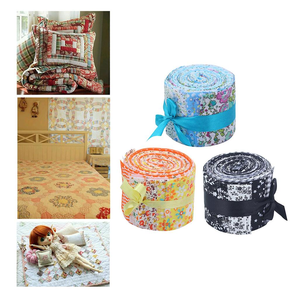 20 Pieces 2.4 Inch Jelly Roll Floral Cotton Craft Roll Up Sewing DIY
