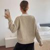 European & American Autumn Neutral Style Casual Diamond Jacquard Lapel Sweater for Women