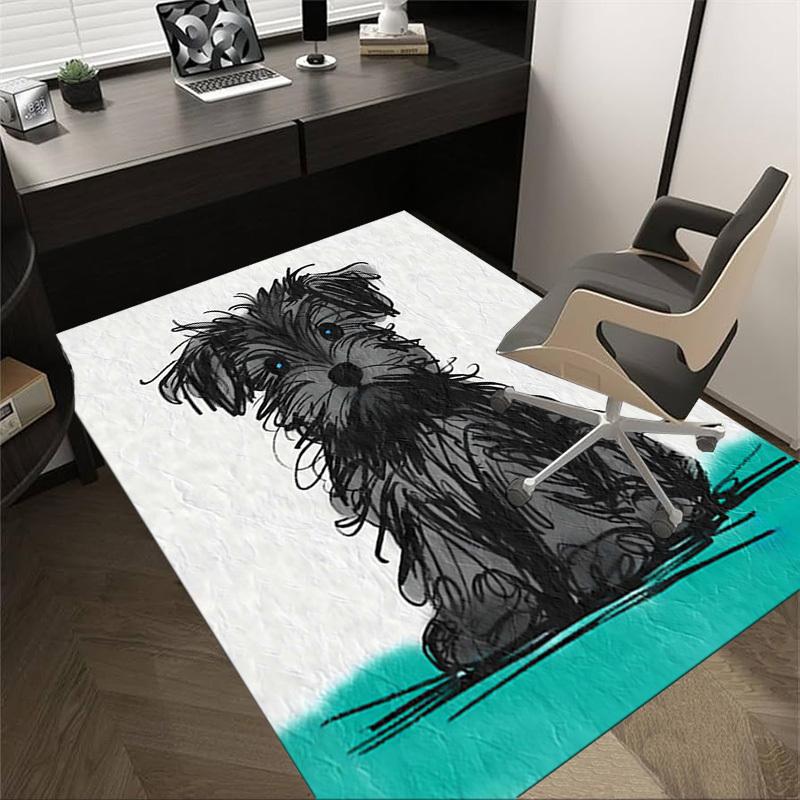 

1PC Dog Portrait Non-Slip Floor Carpet Compatible for Office&Living Room&Bedroom&Dining room - Flat-Weave Machine-W268 60cm by 90cm