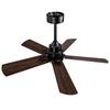 42-Inch Black Outdoor Ceiling Fan with Light and Remote Control, Dimmable 5-Blade Ceiling Fan for Patios, Bedroom, Living Room Indoors