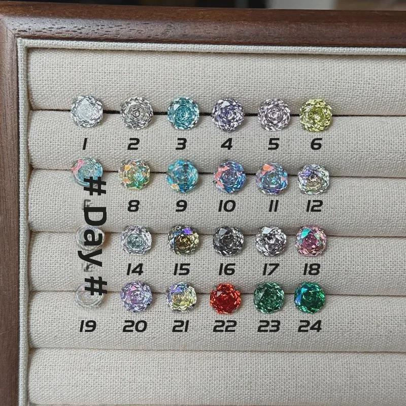 

Блестящие 8-миллиметровые титановые серьги-гвоздики с огранкой «роза» из циркония, плоским дном и тонким стержнем. Light Sea Blue 1pc