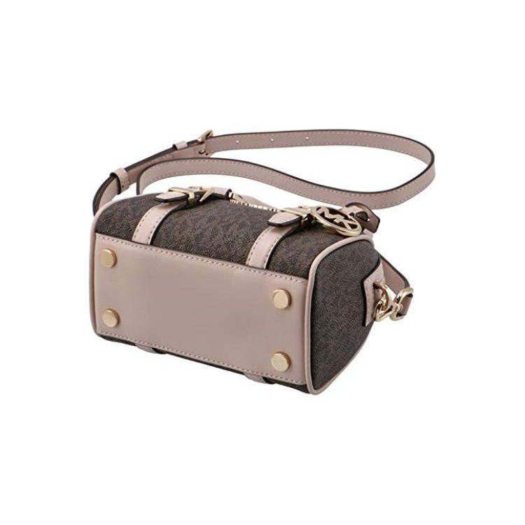 Michael Kors Bedford Series Classic Monogram Zip Closure Leather Boston Bag Women Handbags 32F9G06C0B-266