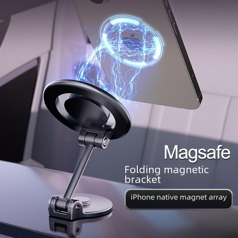 Magsafe Magnetický Skládací Držák Telefonu do Auta - Hliníková Slitina, Montáž na Palubní Desku, Otočný.