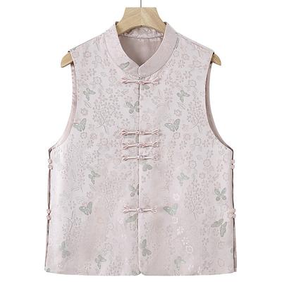 Buckle Jacquard Satin Vest Medium Women's New Vest Top Vest
