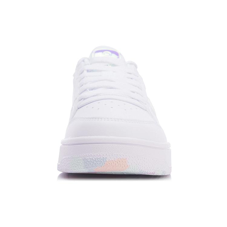 Li Ning Slip Resistant Lightweight Balance Abrasion Resistant Low top Skateboard Shoes Women's White AGCR342-2