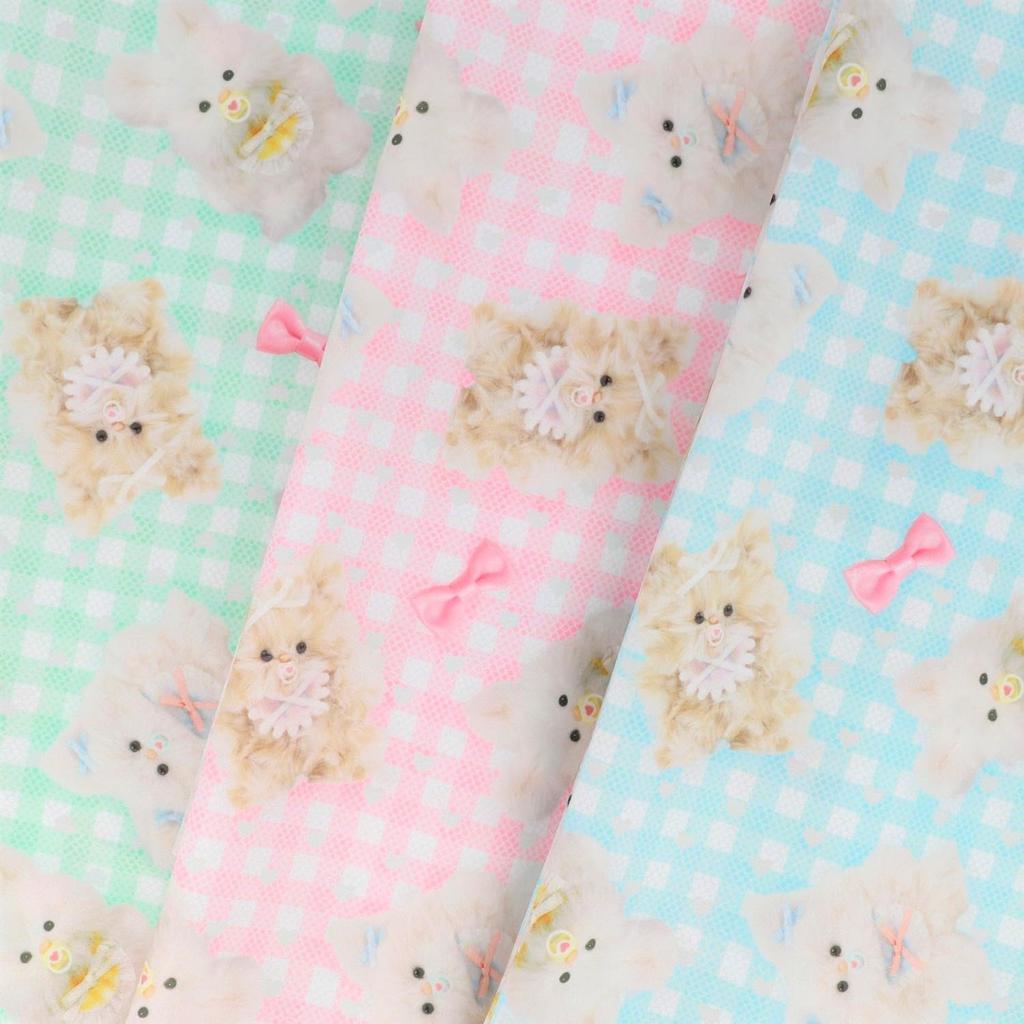 KIYOHARA imaDOKI Fluffy Baby Ribbon 45cm Wide X 1m Includes QR Code for Recipes To Make Large Small Drawstring Fabric, Cut, Pink, & Bags, IMAF-22C