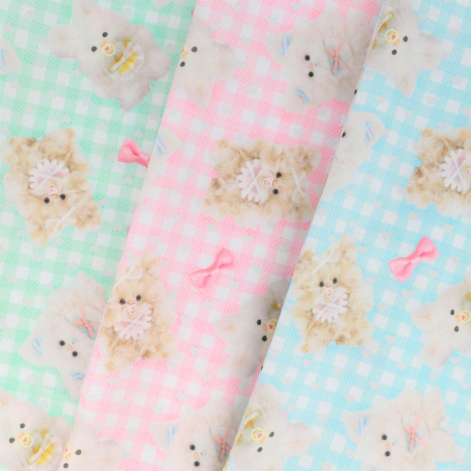 

KIYOHARA imaDOKI Fluffy Baby Ribbon 45cm wide x 1m Includes QR Code for Recipes to Make Large Small Drawstring Fabric, cut, Pink, & Bags, IMAF-22C