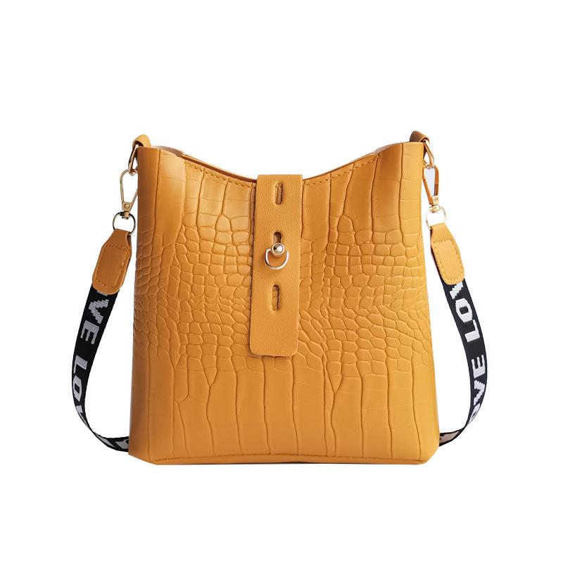 Crocodile Pattern Bucket Bag New Korean Version Trendy Bag Women