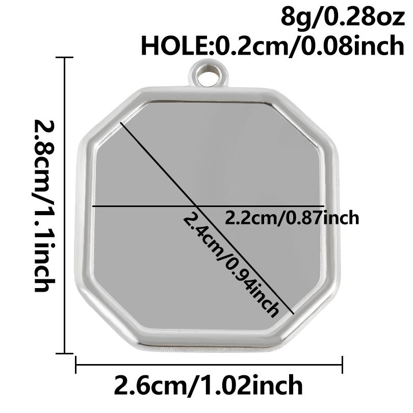 6pcs Stainless Steel Blank Tray Pendant For Decoration Geometry Cabochon Settings Base Charms DIY Handmade Materials Accessories