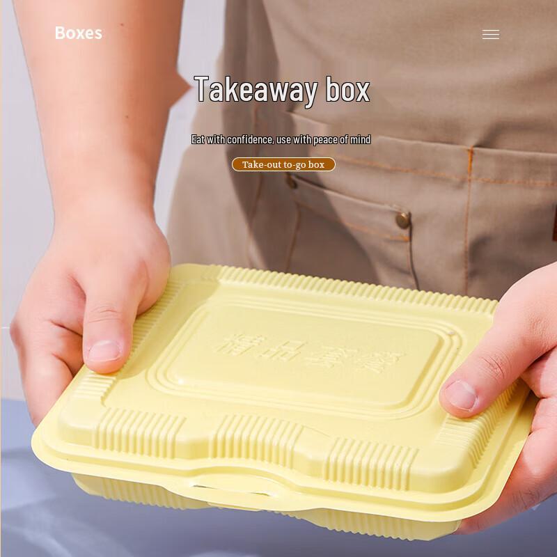 Disposable 4-Compartment Takeout Containers with Lids