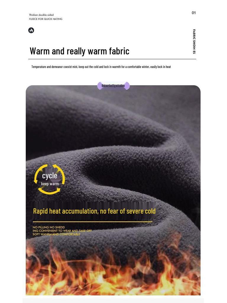 Luomon Men's Plus-Size Warm Fleece Winter Jacket