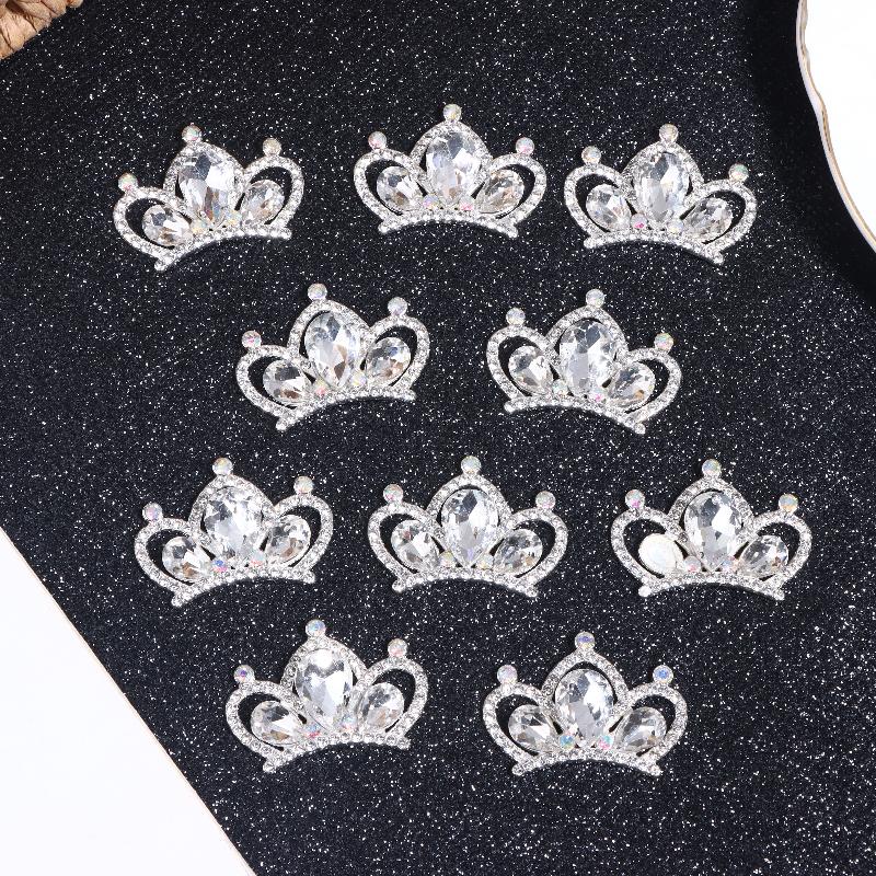 

10 шт. Able Flash Усыпанная сплавом корона Аксессуары Сделай сам Заколка для волос Зажим для волос Украшение 10pcs white