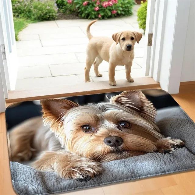Cute Cat Dog Print Rectangle Carpet Pet Lover Welcome Home Decor Mat Non Slip Floor Rug Entryway Doormat Animal Pattern