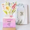 Wooden Stand Flowers Desk Calendar Card Insert Standing Desk Calendar Mini Desk Calendar  Festival
