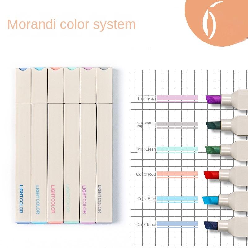 6PCS Pastel Highlighters Fluorescent Pen Highlighter Stationery Kawaii Kawaiii Supplies Marker Pens Colored Markers Adorable Pencils