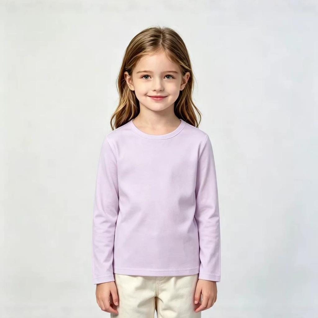 Kids' Color Long Sleeve T-Shirt Casual Basic Layering Top for Boys and Girls