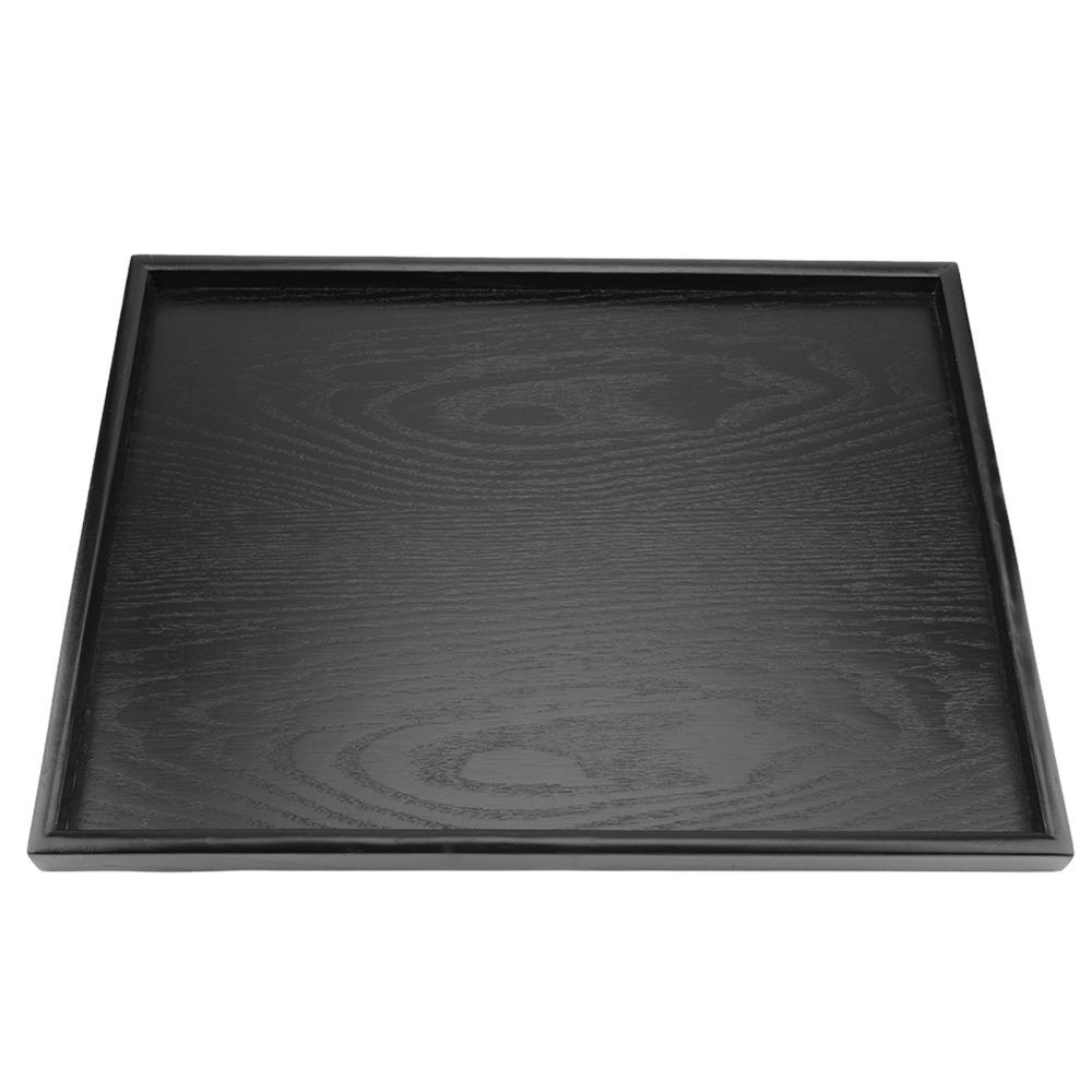 Black Wooden Tea Tray Rectangle Shape Solid Wood Tray Wooden Serving Tray  Tea Serving 35*24cm