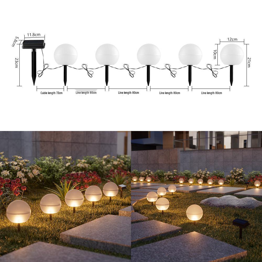 Rainproof Solar Sphere Garden Lamp for Outdoor Lawn and Courtyard