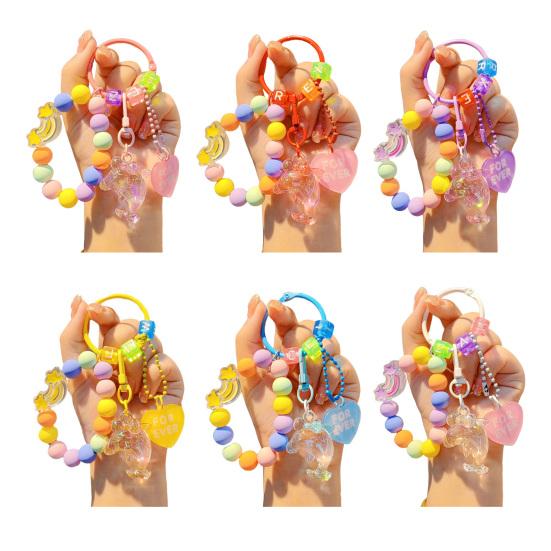 Wrist Strap Phone Chain Beaded Charm for Women Cute Dolphin Animal Keychain Anti-Lost Bracelet Lanyard for Cell Phone Bag Purse