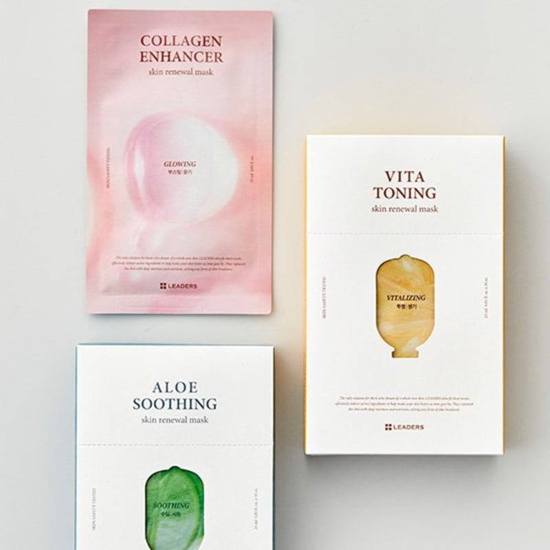 

[Leaders] Маска для обновления кожи 10 листов x 3 вида (Выберите 1) Aloe Soothing Skin Renewal Mask (10 sheets)