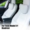 Per Tesla Model 3 Y Floccato/Pelle Cuscino da Collo per Sedile Auto Morbido Memory Cuscino da Collo Poggiatesta Lombare di Alta Qualità