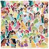 52-Piece Genuine Licensed Disney Princess Assorted Graffiti Stickers Waterproof Decor For Phone Cases Notebooks Hand Accounts