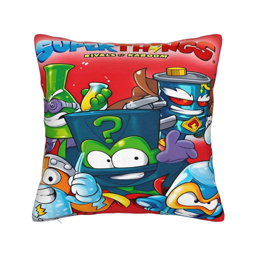 SuperThings Cartoon Square Pillow Cases Kazoom Power Kindergarten Cushion Covers Awesome Decorative Pillowcase for Sofa cm