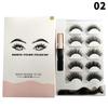 5 Pairs Magnetic Eyelashes Eyeliner Tweezers Set Reusable 3D Natural Curly Mink False Lashes No Glue Needed Easy Apply